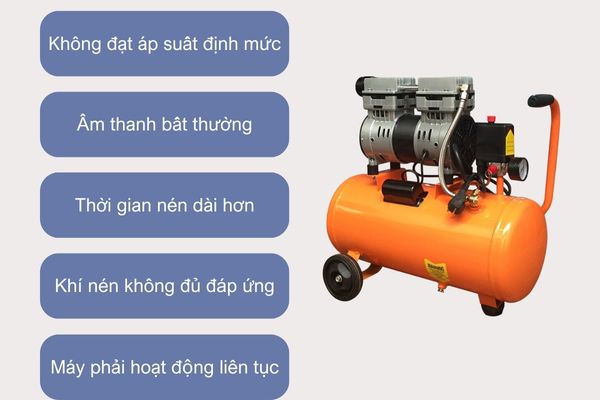 Dấu hiệu máy nén khí bị yếu hơi